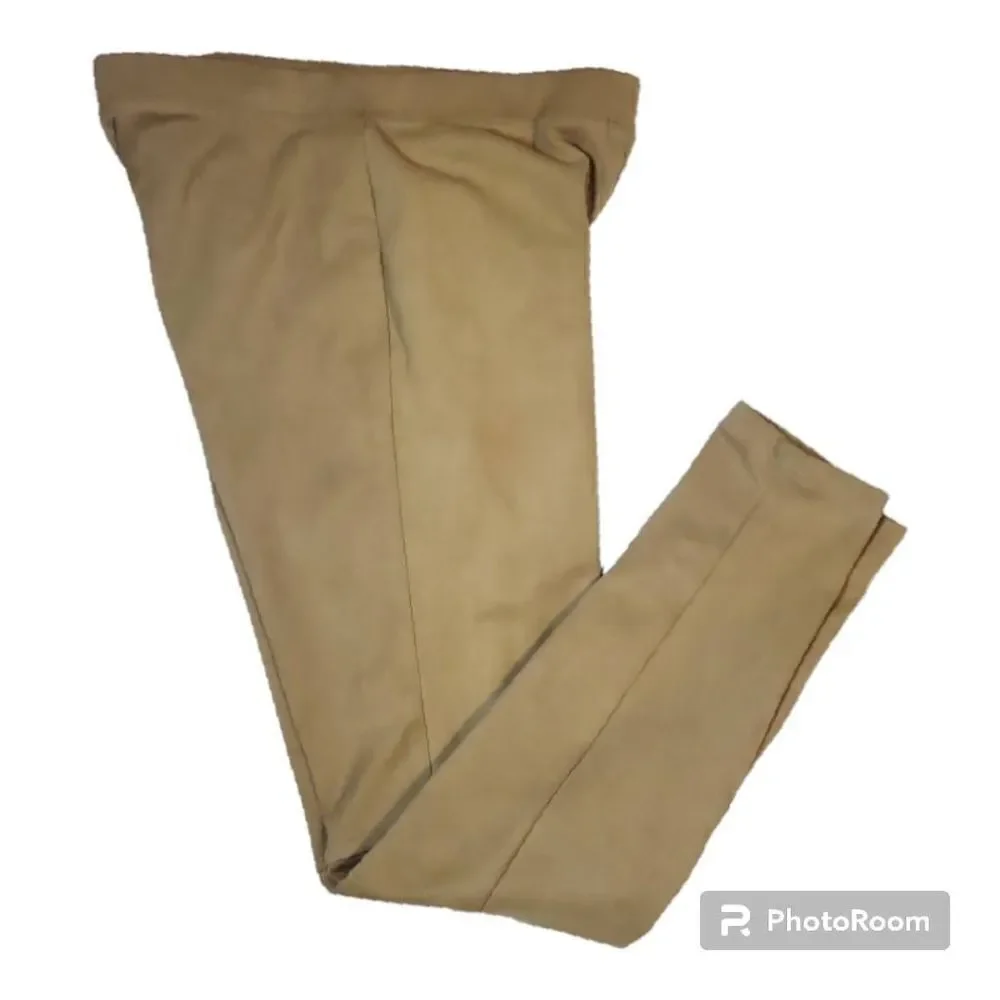 Vintage Marina Luna Faux Suede Camel Brown Stretch Pants Women's Size 4